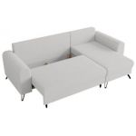 Narożnik HUGO L - uniwersalny - biały, boucle