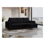 Narożnik HUGO L - uniwersalny - czarny, sztruks