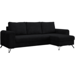 Narożnik HUGO L - uniwersalny - czarny, sztruks