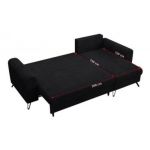 Narożnik HUGO L - uniwersalny - czarny, sztruks