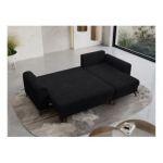 Narożnik HUGO L - uniwersalny - czarny, sztruks