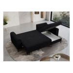 Narożnik HUGO L - uniwersalny - czarny, sztruks