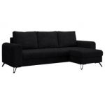 Narożnik HUGO L - uniwersalny - czarny, sztruks