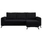 Narożnik HUGO L - uniwersalny - czarny, sztruks