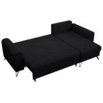 Narożnik HUGO L - uniwersalny - czarny, sztruks