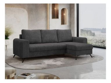 Narożnik HUGO L - uniwersalny - ciemnoszary, sztruks