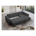 Narożnik HUGO L - uniwersalny - ciemnoszary, sztruks