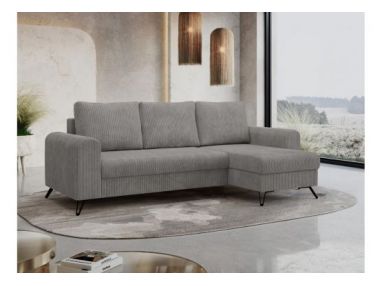 Narożnik HUGO L - uniwersalny - jasnoszary, sztruks