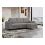 Narożnik HUGO L - uniwersalny - jasnoszary, sztruks