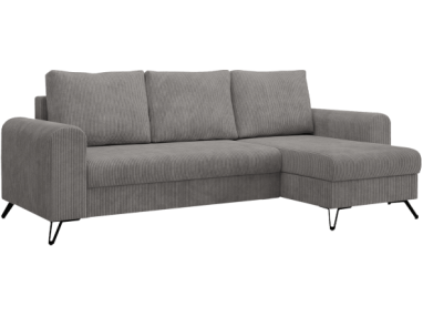 Narożnik HUGO L - uniwersalny - jasnoszary, sztruks