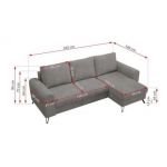 Narożnik HUGO L - uniwersalny - jasnoszary, sztruks