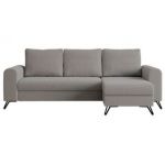 Narożnik HUGO L - uniwersalny - jasnoszary, sztruks