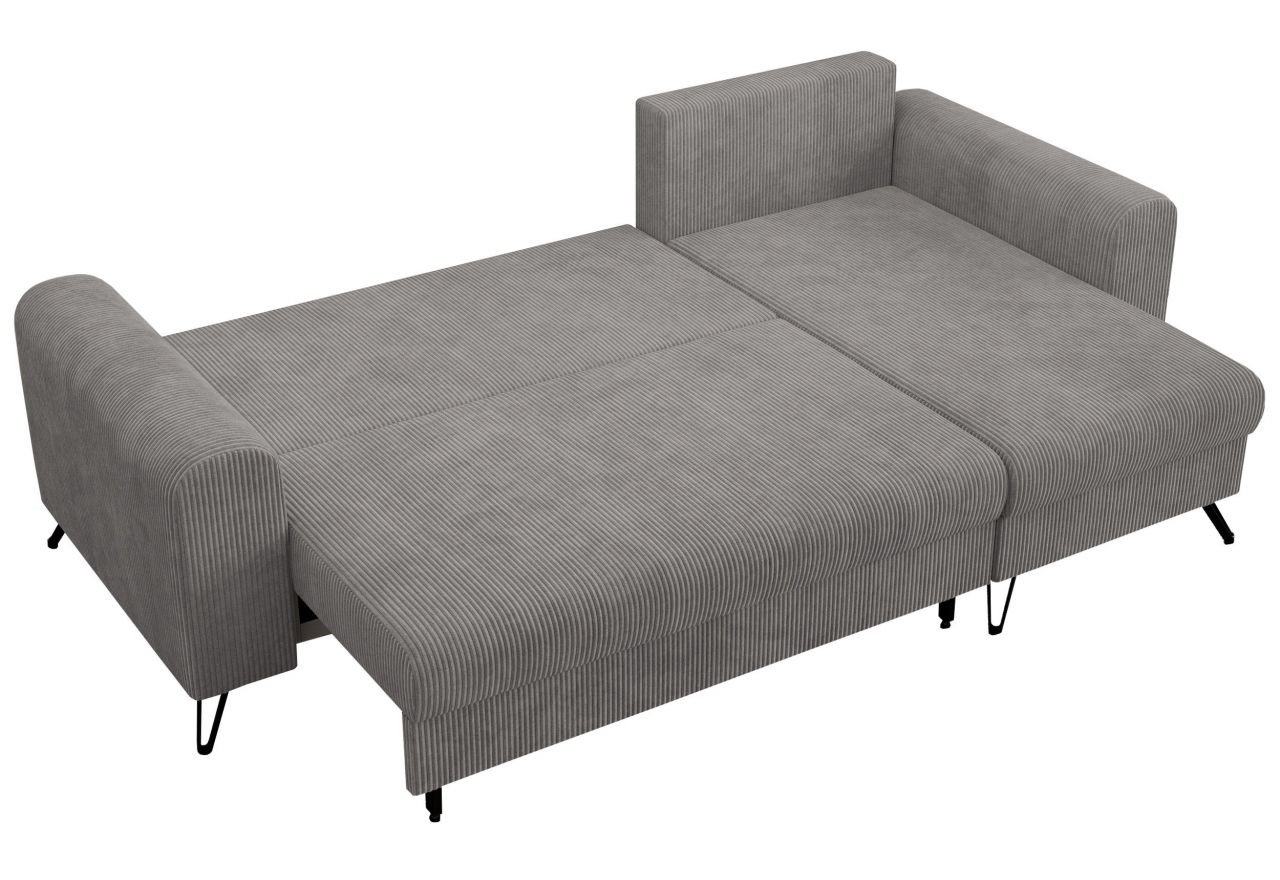 Narożnik HUGO L - uniwersalny - jasnoszary, sztruks