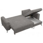 Narożnik HUGO L - uniwersalny - jasnoszary, sztruks