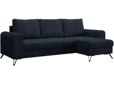 Narożnik HUGO L - uniwersalny - ciemnoniebieski, sztruks