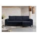 Narożnik HUGO L - uniwersalny - ciemnoniebieski, sztruks