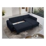 Narożnik HUGO L - uniwersalny - ciemnoniebieski, sztruks