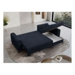 Narożnik HUGO L - uniwersalny - ciemnoniebieski, sztruks