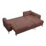 Narożnik HUGO L - uniwersalny - brązowy, sztruks