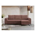 Narożnik HUGO L - uniwersalny - brązowy, sztruks