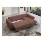 Narożnik HUGO L - uniwersalny - brązowy, sztruks