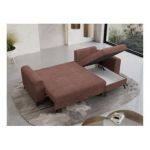 Narożnik HUGO L - uniwersalny - brązowy, sztruks