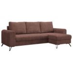 Narożnik HUGO L - uniwersalny - brązowy, sztruks