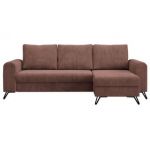 Narożnik HUGO L - uniwersalny - brązowy, sztruks