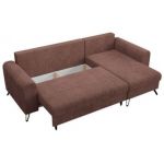 Narożnik HUGO L - uniwersalny - brązowy, sztruks