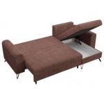 Narożnik HUGO L - uniwersalny - brązowy, sztruks