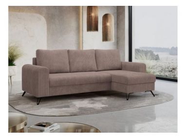 Narożnik HUGO L - uniwersalny - różowy, sztruks