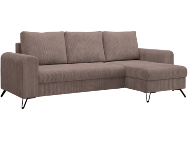 Narożnik HUGO L - uniwersalny - różowy, sztruks