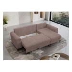 Narożnik HUGO L - uniwersalny - różowy, sztruks