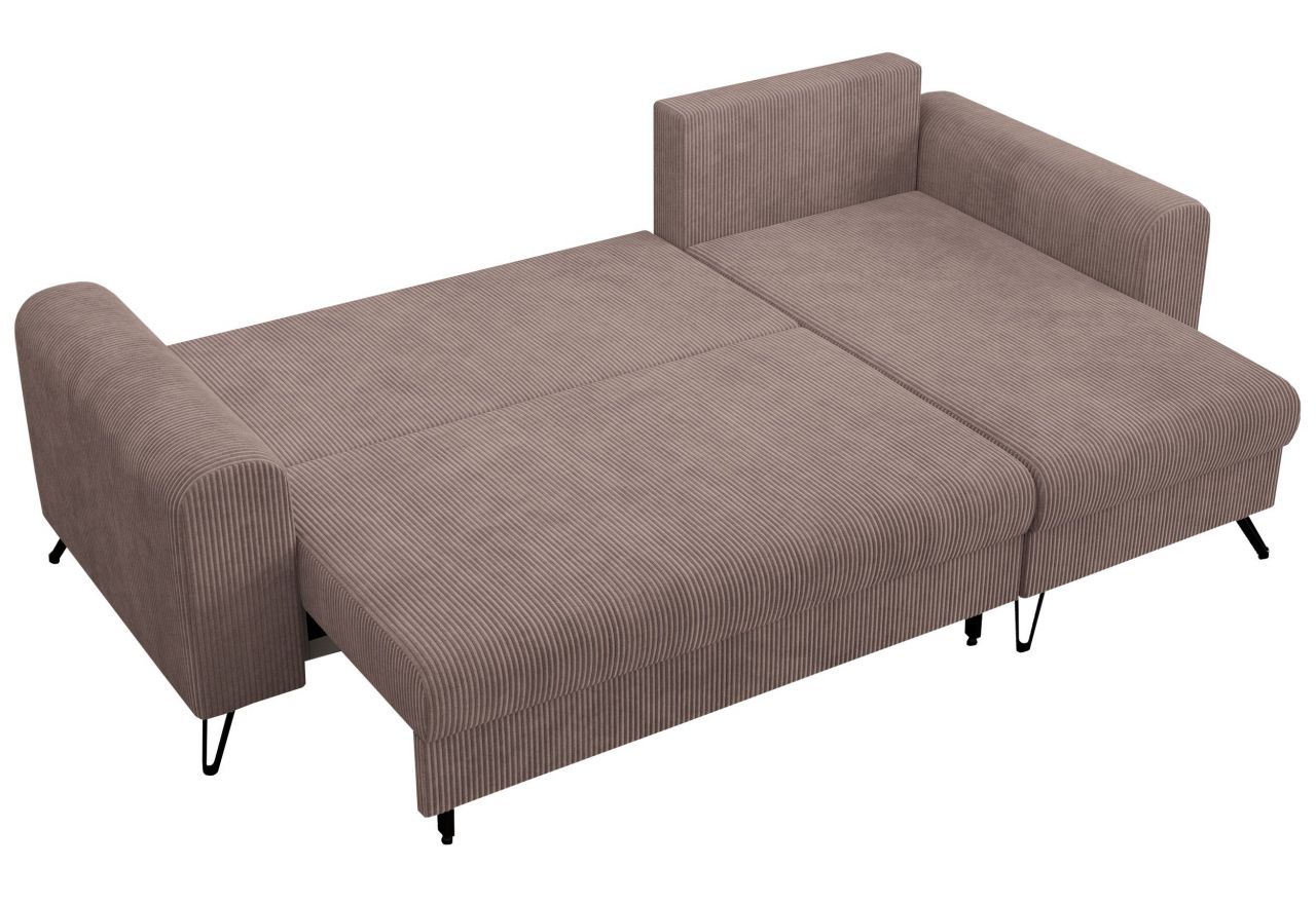 Narożnik HUGO L - uniwersalny - różowy, sztruks