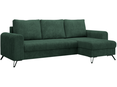 Narożnik HUGO L - uniwersalny - zielony, sztruks