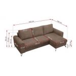 Narożnik HUGO L - uniwersalny - jasnobrązowy, sztruks