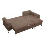 Narożnik HUGO L - uniwersalny - jasnobrązowy, sztruks