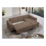 Narożnik HUGO L - uniwersalny - jasnobrązowy, sztruks