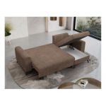 Narożnik HUGO L - uniwersalny - jasnobrązowy, sztruks