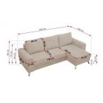 Narożnik HUGO L - uniwersalny - beżowy, sztruks