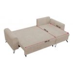 Narożnik HUGO L - uniwersalny - beżowy, sztruks