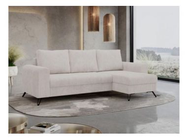 Narożnik HUGO L - uniwersalny - biały, sztruks