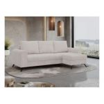 Narożnik HUGO L - uniwersalny - biały, sztruks