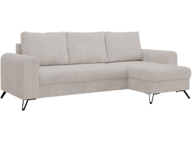 Narożnik HUGO L - uniwersalny - biały, sztruks