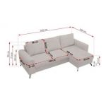 Narożnik HUGO L - uniwersalny - biały, sztruks