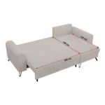 Narożnik HUGO L - uniwersalny - biały, sztruks