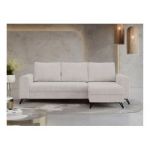 Narożnik HUGO L - uniwersalny - biały, sztruks