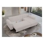 Narożnik HUGO L - uniwersalny - biały, sztruks