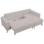 Narożnik HUGO L - uniwersalny - biały, sztruks