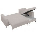 Narożnik HUGO L - uniwersalny - biały, sztruks